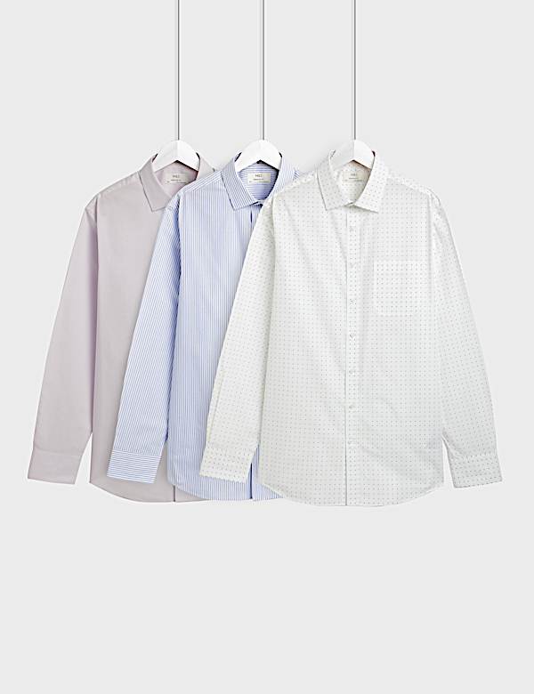 3pk Easy Iron Long Sleeve Shirts