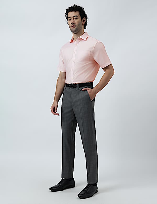 Pure Cotton Textured Short Sleeve Shirt