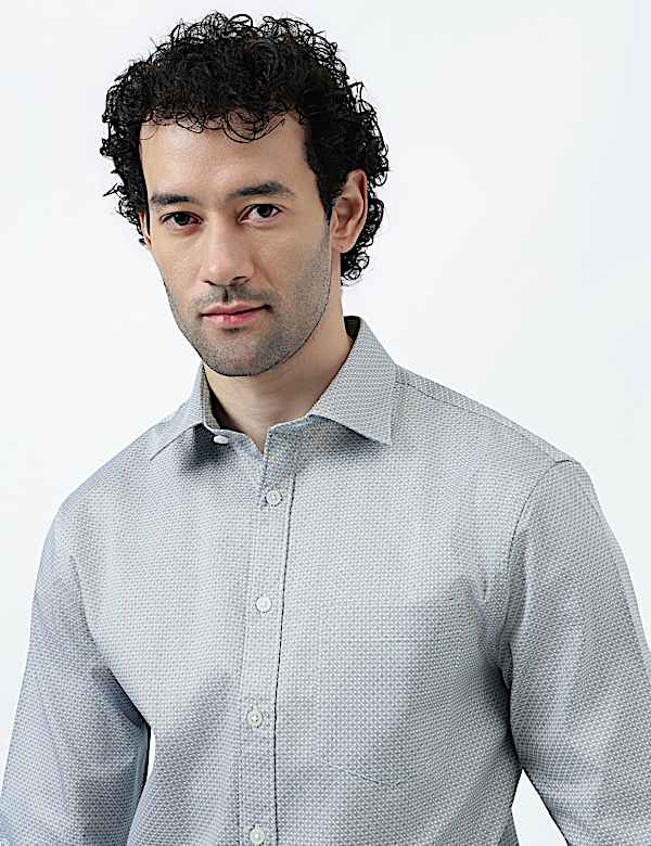 Cotton Rich Geometric Print Shirt