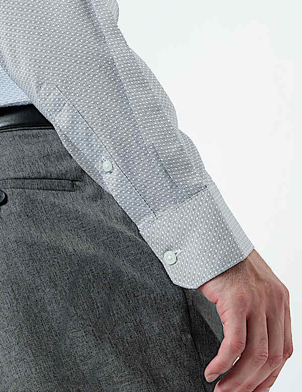 Cotton Rich Geometric Print Shirt