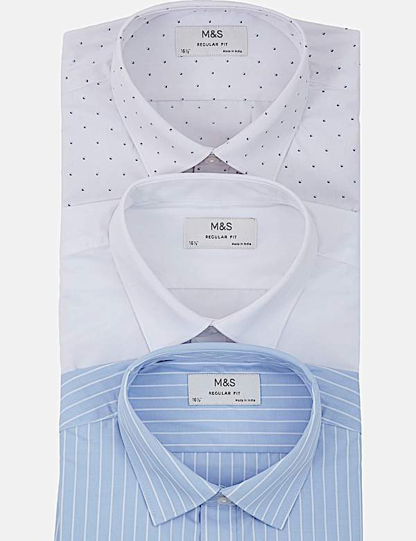 Pack Of 3 Print, Solid & Stripe Shirts