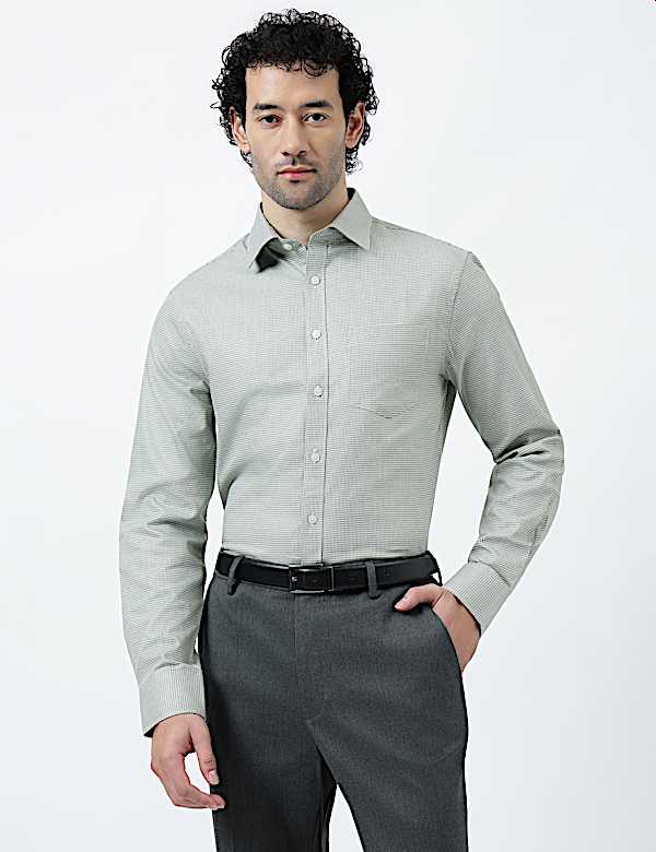 Pure Cotton Micro Check Shirt