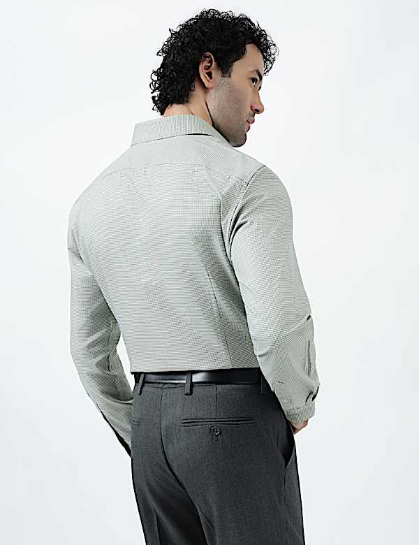 Pure Cotton Micro Check Shirt
