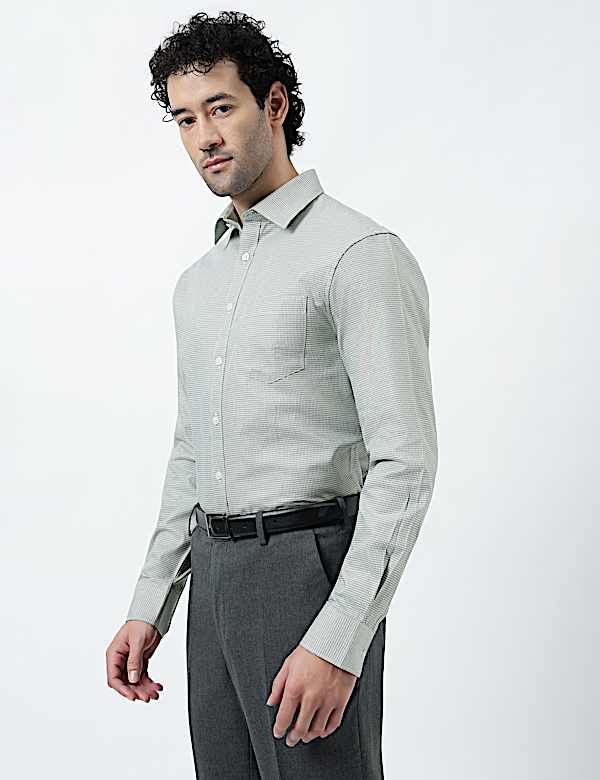 Pure Cotton Micro Check Shirt