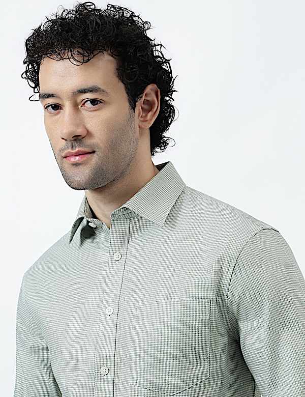 Pure Cotton Micro Check Shirt