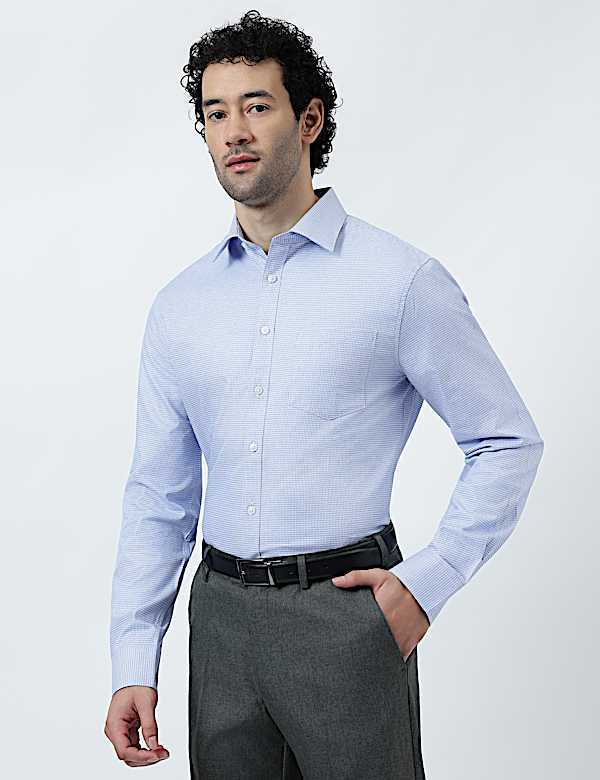 Pure Cotton Micro Check Shirt