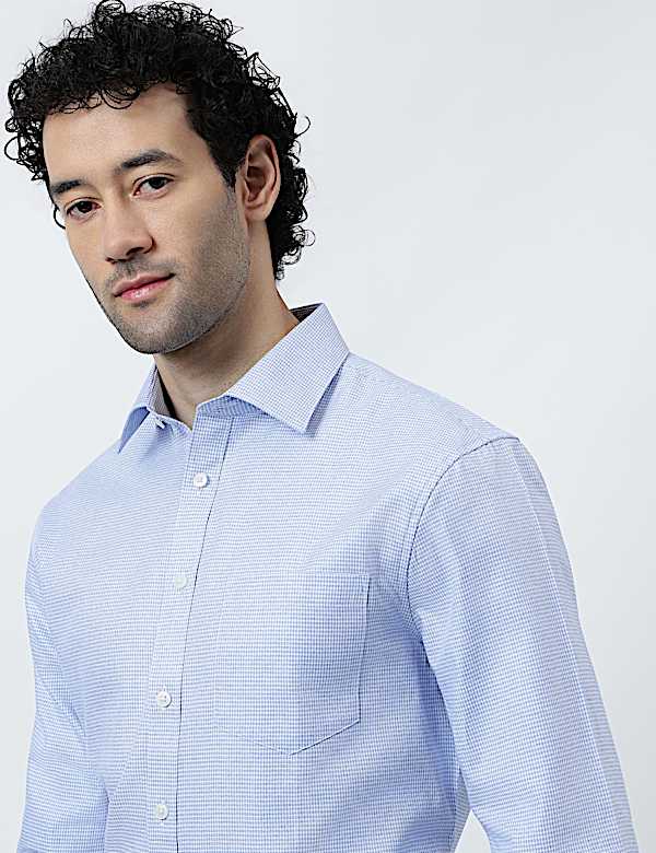 Pure Cotton Micro Check Shirt