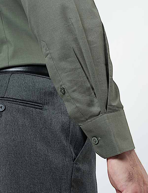 Regular Fit Cotton Rich Textured Shirt