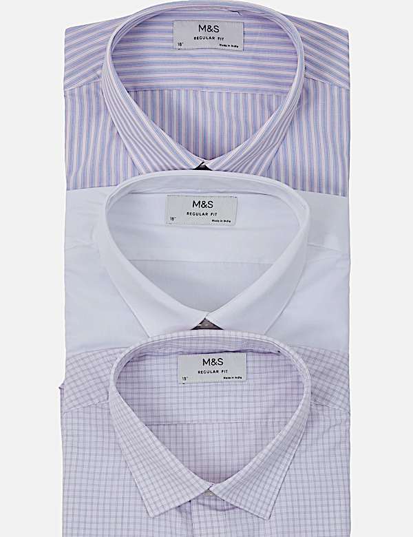 Pack Of 3 Full Sleeve Regular Fit Shirts