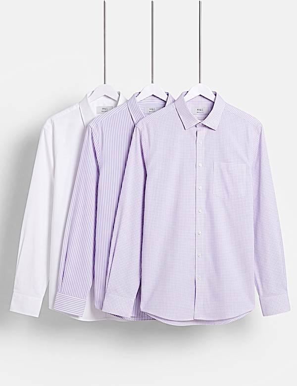 Pack Of 3 Full Sleeve Regular Fit Shirts