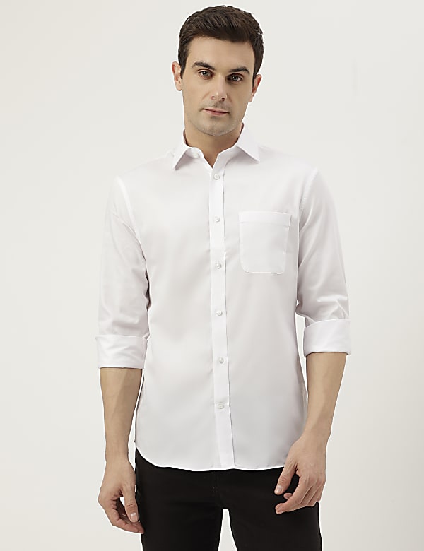 Plain Spread Collar Shirt