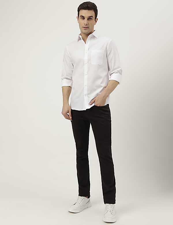 Plain Spread Collar Shirt
