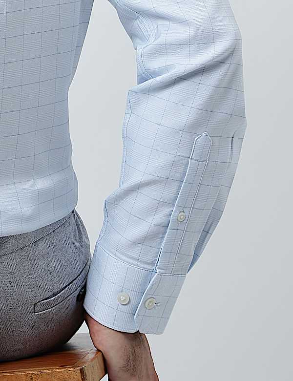 Cotton Rich Windowpane Check Shirt