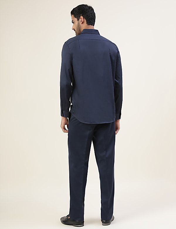 Cotton Slim Fit Solid Full Sleeves Shirt