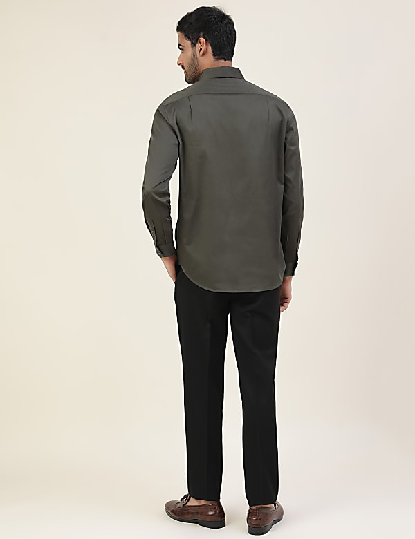 Cotton Slim Fit Solid Full Sleeves Shirt