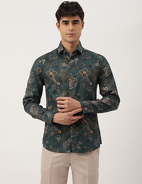 Premium Ornate Floral Print Slim Fit Shirt