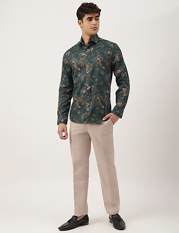 Premium Ornate Floral Print Slim Fit Shirt