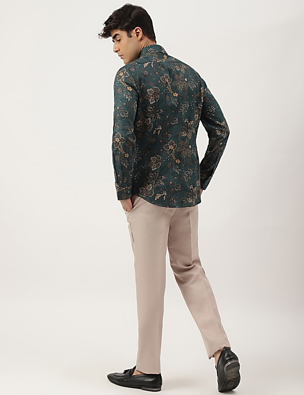 Premium Ornate Floral Print Slim Fit Shirt