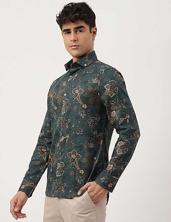 Premium Ornate Floral Print Slim Fit Shirt