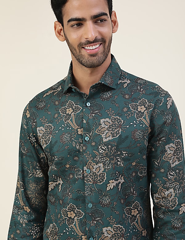 Premium Ornate Floral Print Slim Fit Shirt