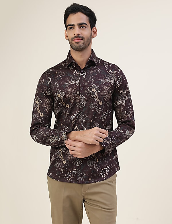 Premium Ornate Floral Print Slim Fit Shirt