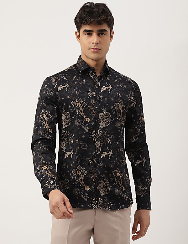 Premium Ornate Floral Print Slim Fit Shirt