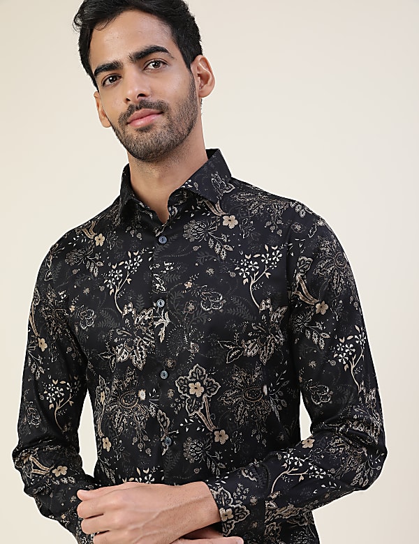 Premium Ornate Floral Print Slim Fit Shirt