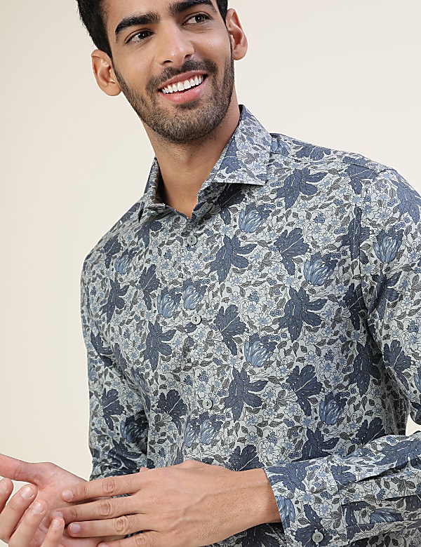 Premium Floral Structure Slim Fit Shirt