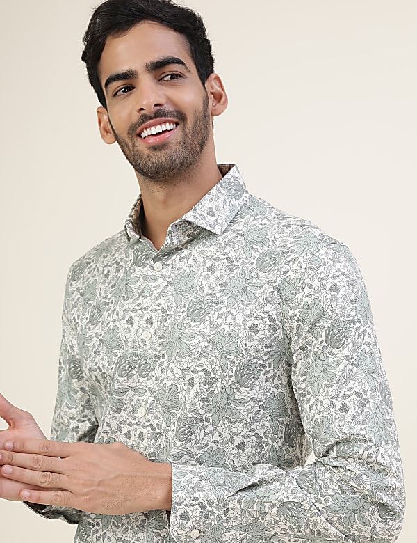 Premium Floral Structure Slim Fit Shirt