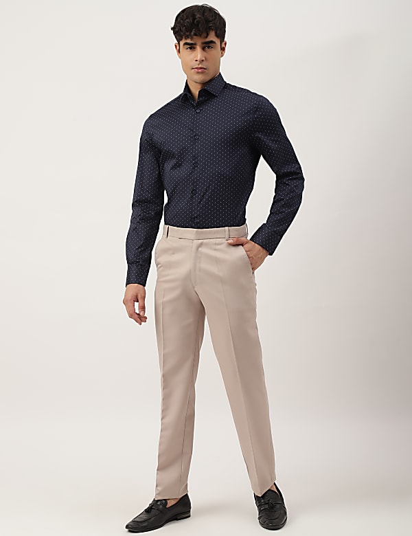 Premium Geometric Print Sateen Slim Fit Shirt
