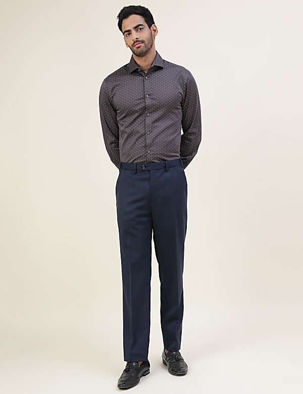 Premium Geometric Print Sateen Slim Fit Shirt