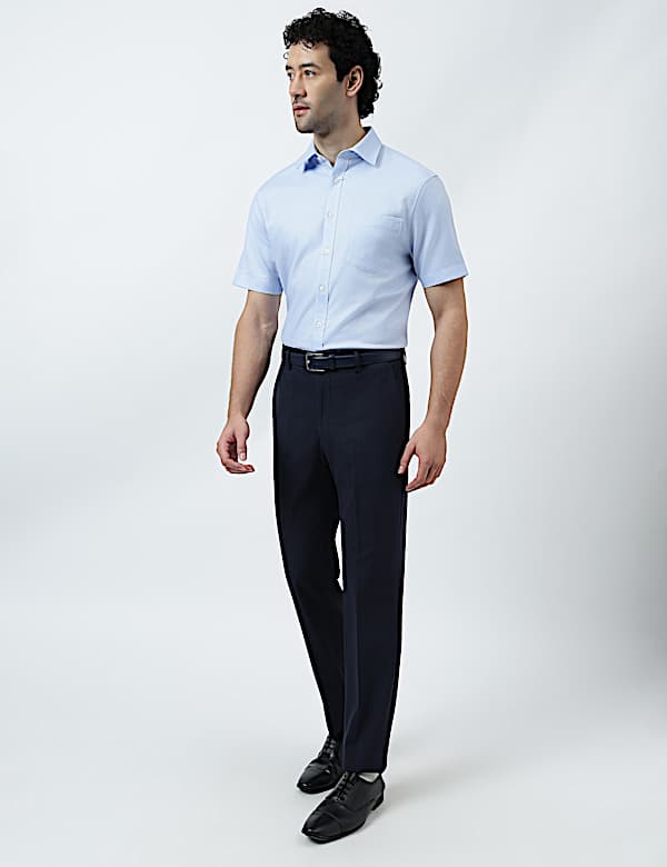 Pure Cotton Textured Short Sleeve Shirt