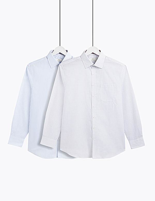2 Pack Regular Fit Classic Collar Shirts