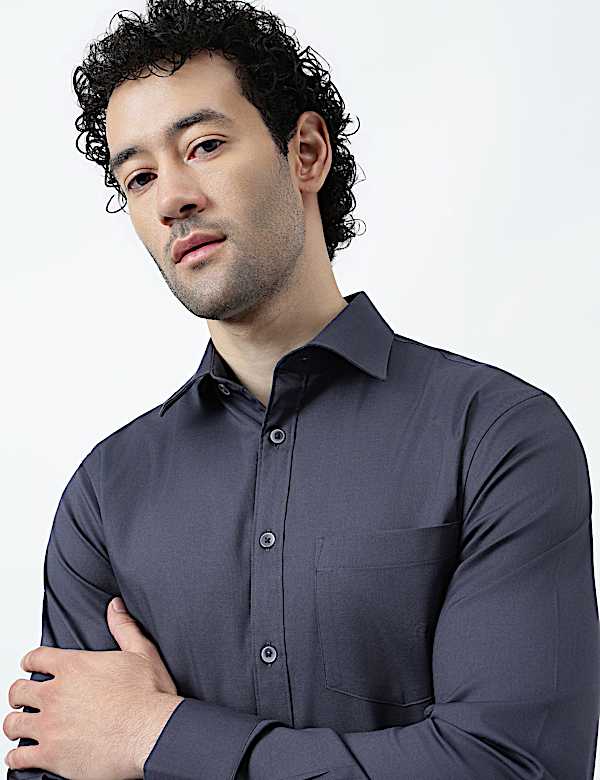 Regular Fit Cotton Rich Shirt