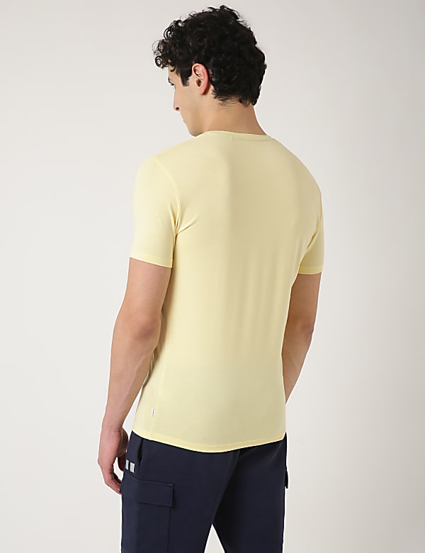 Cotton Blend Round Neck Solid T-Shirt
