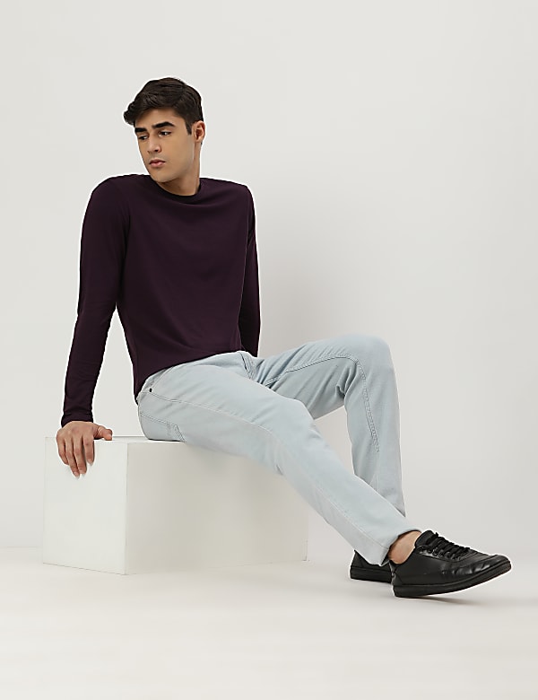Modal Mix Plain Crew Neck T-shirt