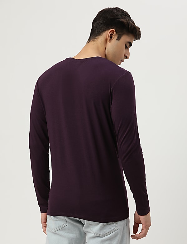 Modal Mix Plain Crew Neck T-shirt