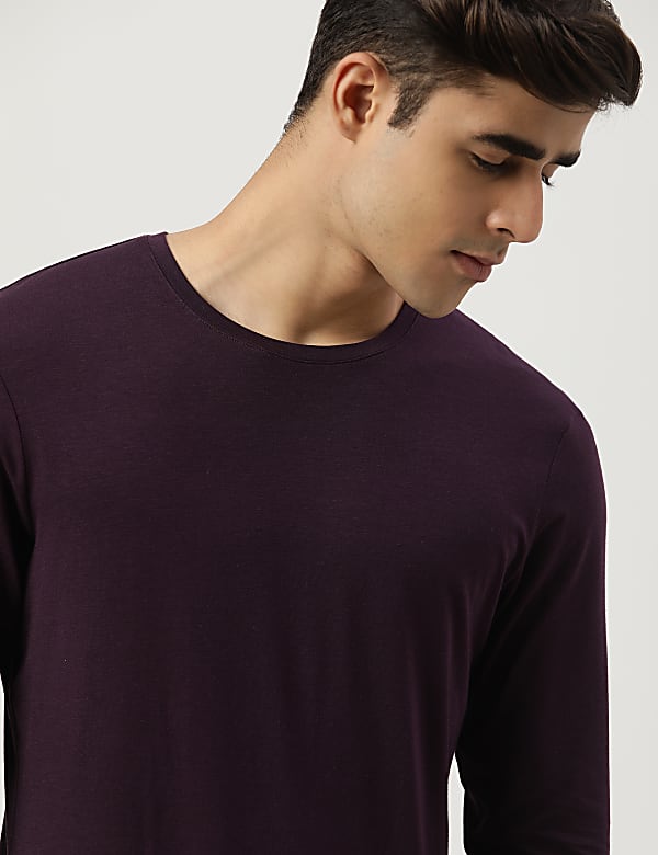 Modal Mix Plain Crew Neck T-shirt