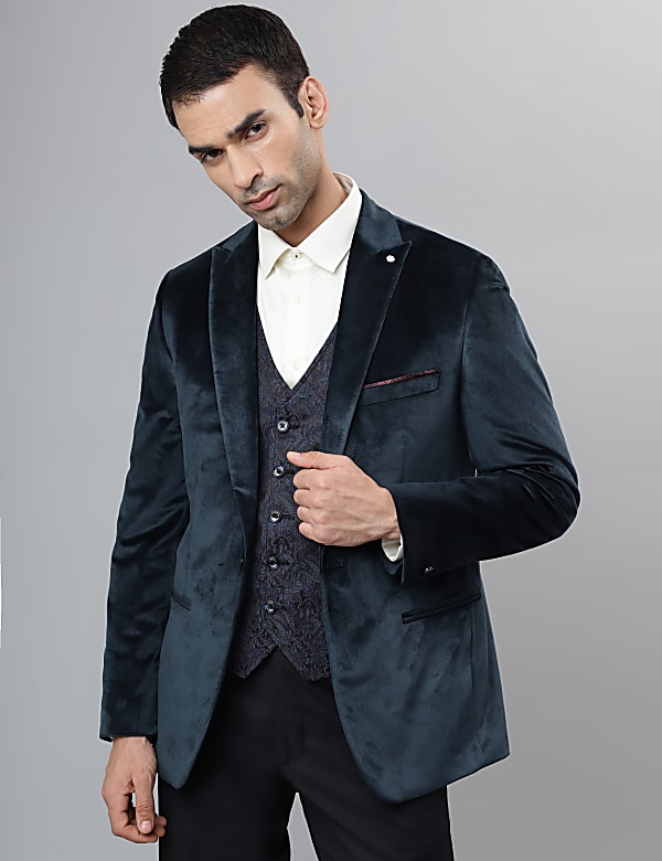 Premium Velvet Peak Lapel Blazer