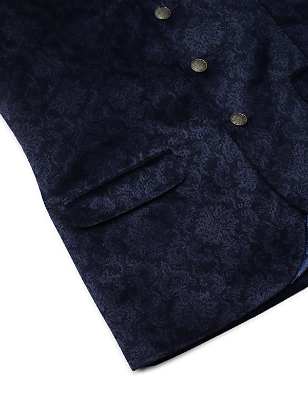 Self Design Mandarin Waistcoat