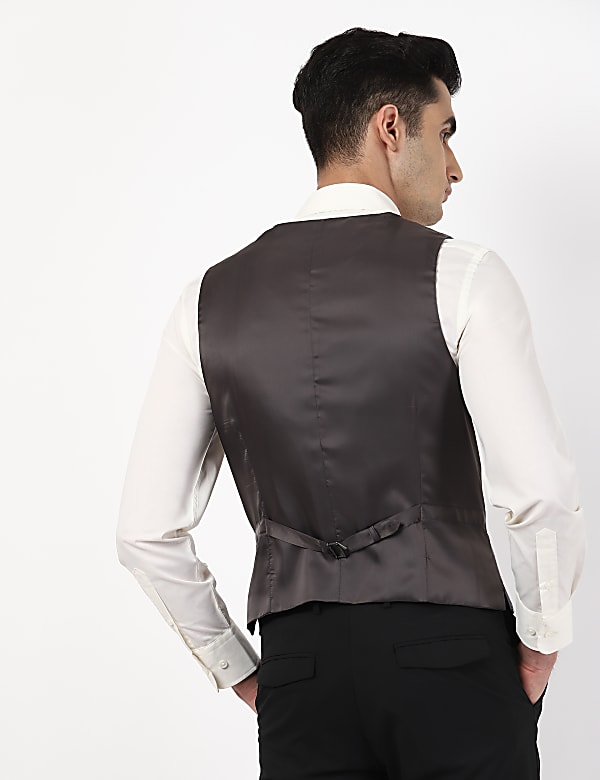 Pure Cotton Solid V-Neck Waist Coat