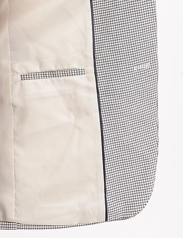 Checked Lapel Collar Blazer