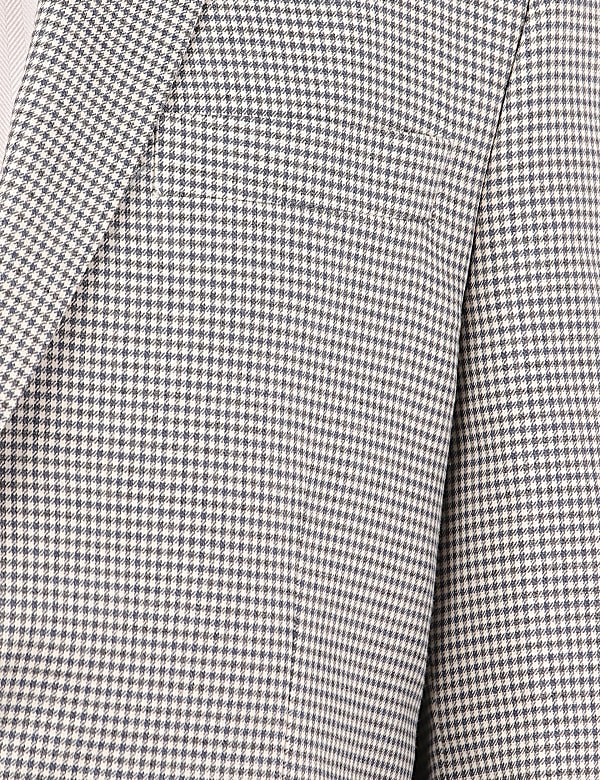 Checked Lapel Collar Blazer