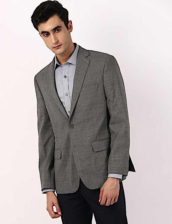 Plain Lapel Collar Blazer