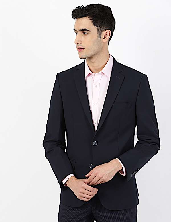 Plain Lapel Collar Blazer