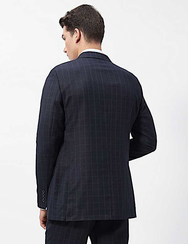 Checked Slim Fit Single-Breasted Blazer