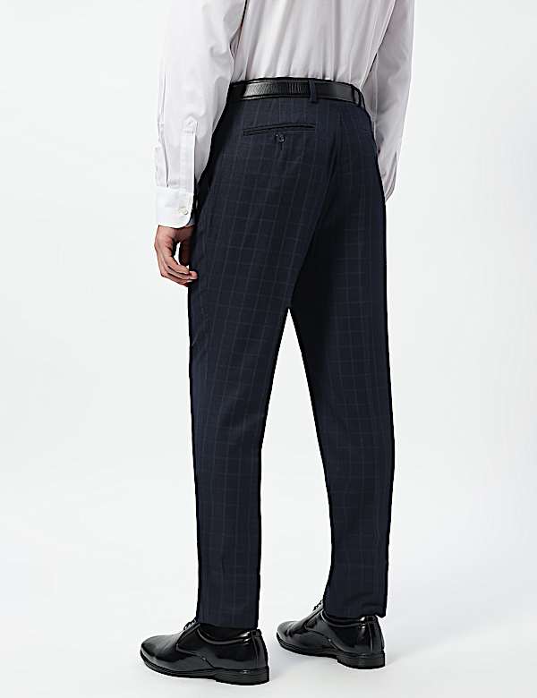 Slim Fit Checks Mid Rise Trousers