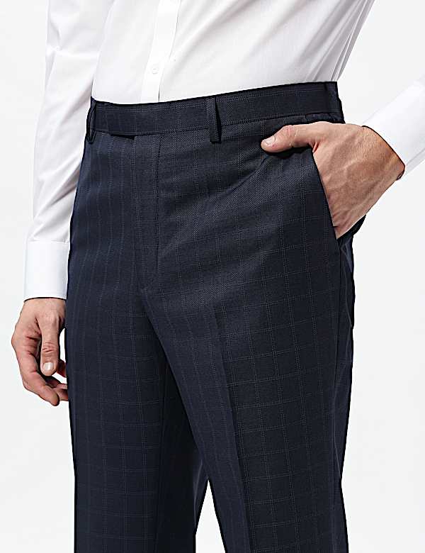 Slim Fit Checks Mid Rise Trousers