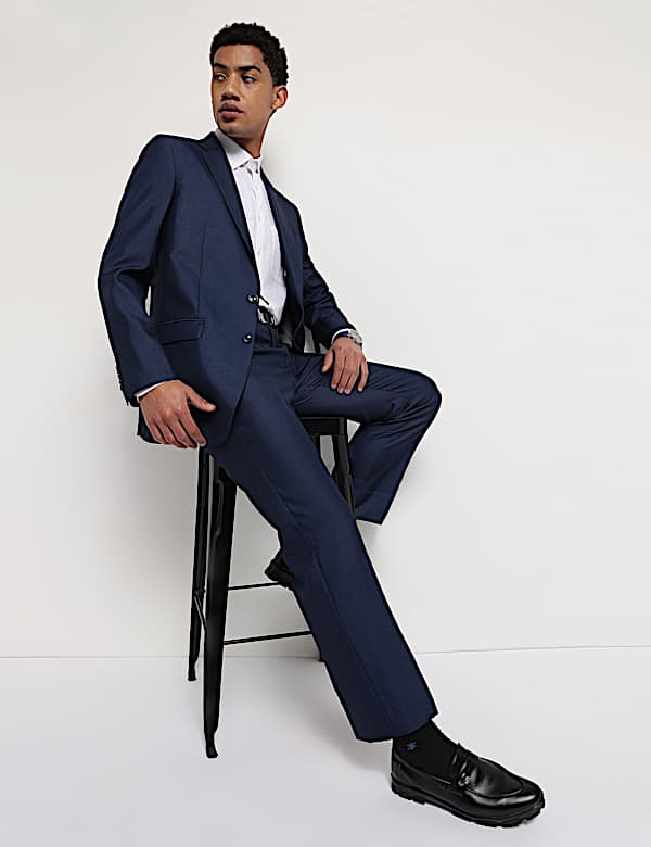 Mid Rise Textured Trousers