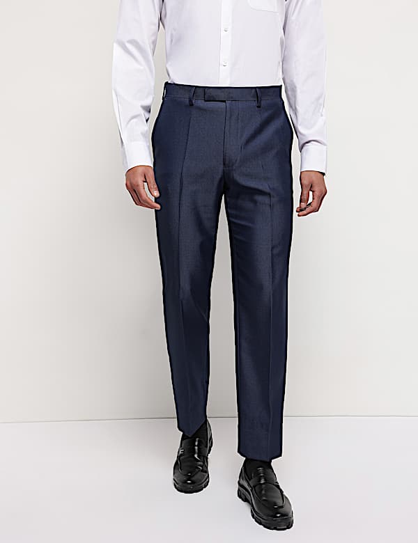 Mid Rise Textured Trousers